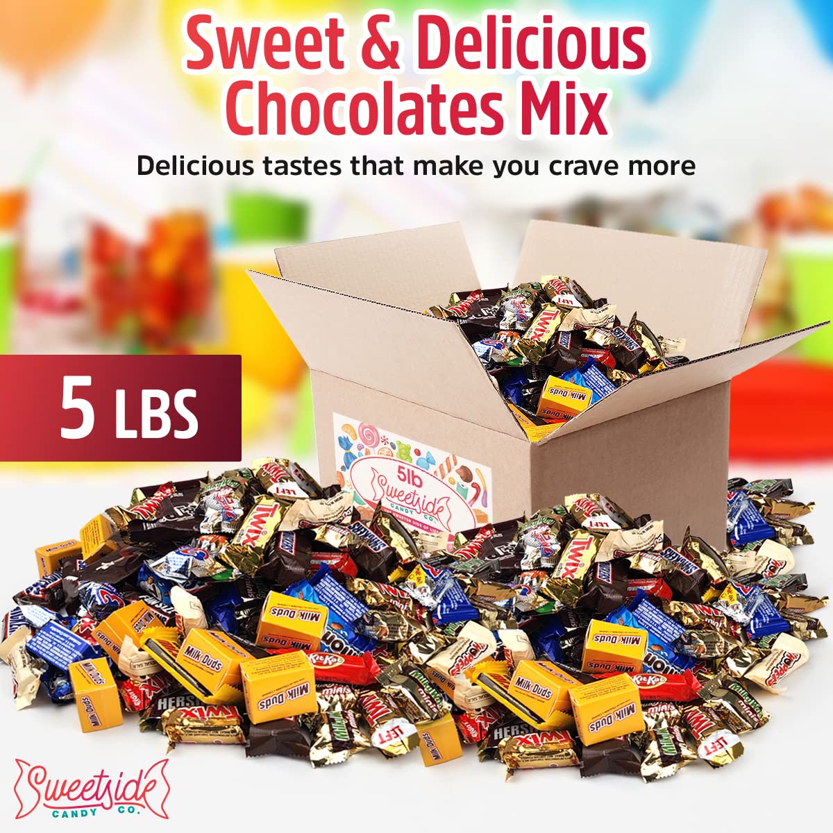 Chocolate Candy Variety Pack - 2 Lbs Assorted Bulk Chocolate Mix - Movie Night Supplies, Easter, Holiday Candy, Snack Food Gift, Office Candy Assortment - Gift Bag for Birthday Party, Kids, College Students & Adults (2 LBS)