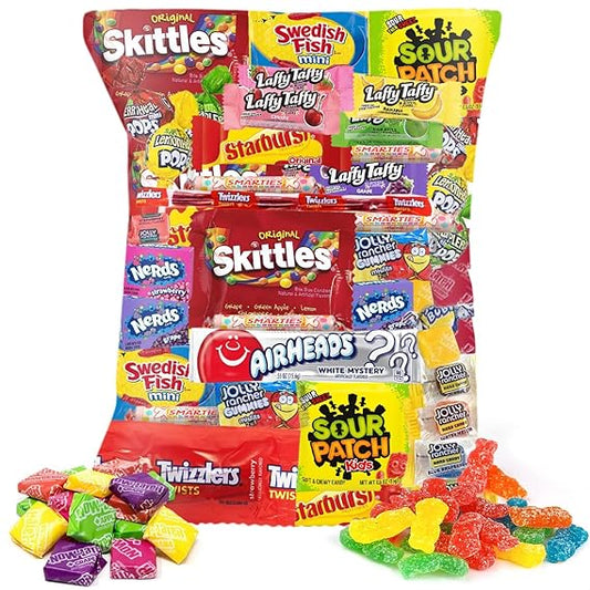 CANDY VARIETY PACK - 2 Lbs Assorted Classic Candy Mix - Bulk Candy Care Package - Easter candy, Movie Night Supplies, Snack Food Gift, Office Candy Assortment - Gift Box for Birthday Party, Kids, College Students & Adults (2 lbs)